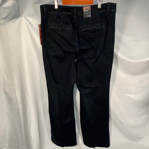 INC International Concepts Wide Leg Slim Tech Fit Womens‎ 14W Black Jeans New - Picture 9 of 15